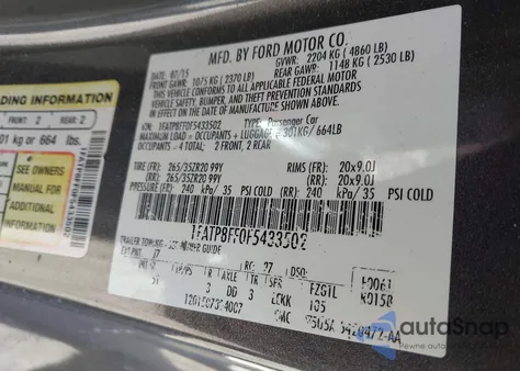 2015 Ford Mustang Gt Premium z USA, uszkodzony, nr VIN 1FATP8FF0F5433502